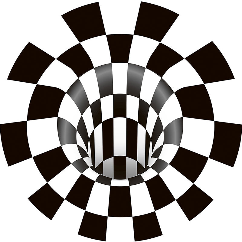 Classic 3D Illusion Trap Rug Black and White Modern Carpet Polypropylene Anti-Slip Washable Stain Resistant Rug for Bedroom Black-White Design 5 Clearhalo 'Area Rug' 'Rug' 2171610