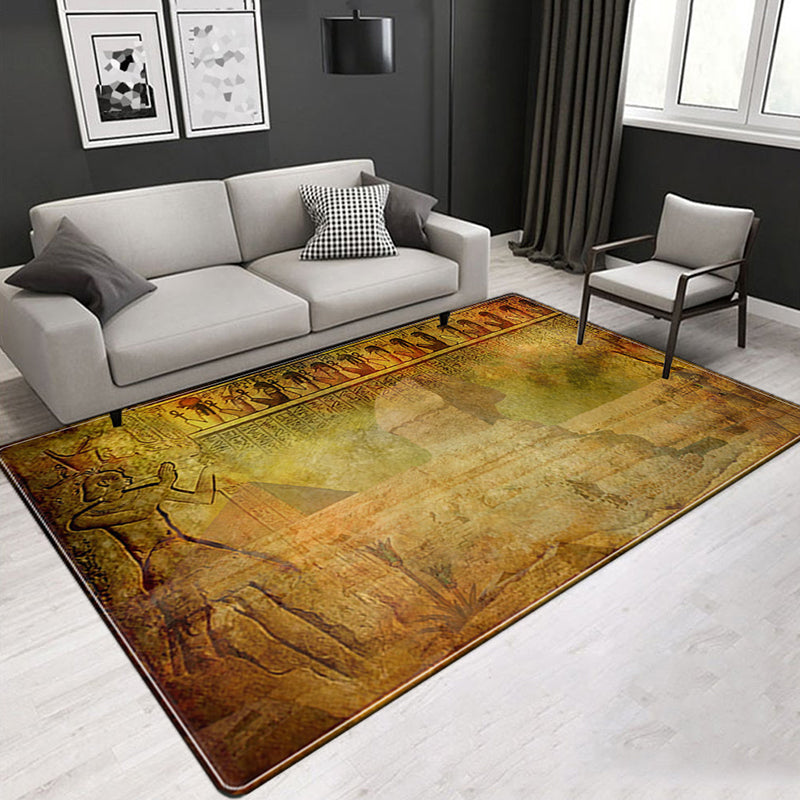 Novelty Living Room Rug Multicolor Tribal Figure Print Rug Synthetics Pet Friendly Anti-Slip Backing Washable Area Rug Brass Clearhalo 'Area Rug' 'Rug' 2171667