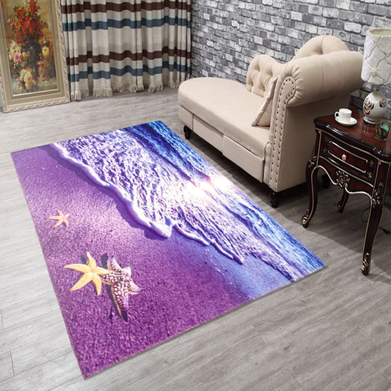 Splendid Multicolor Natural Scenery Rug Polyester Modern Rug Stain Resistant Washable Non-Slip Backing Rug for Family Room Purplish Blue Clearhalo 'Area Rug' 'Rug' 2171676