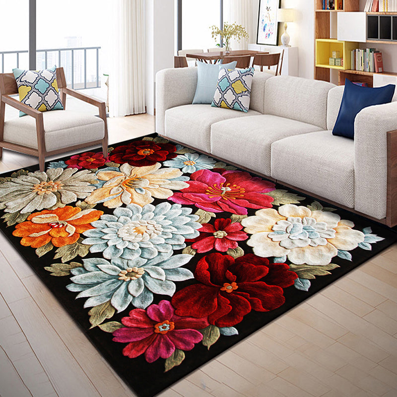 Classic Tropix Indoor Rug Multi-Color Flamingo Carpet Anti-Slip Backing Stain Resistant Machine Washable Rug for Family Room Light Blue Clearhalo 'Area Rug' 'Rugs' 'Vintage' Rug' 2172018