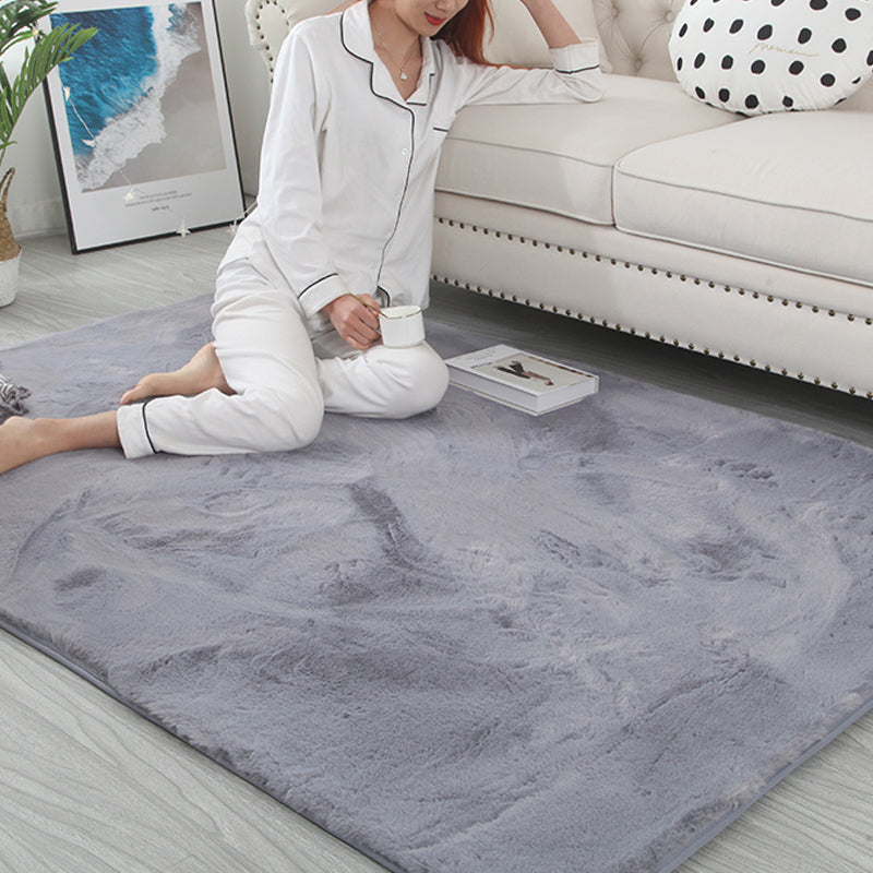 Multi Color Plain Rug Plush Nordic Rug Washable Anti-Slip Backing Stain Resistant Area Carpet for Living Room Light Gray Clearhalo 'Area Rug' 'Casual' 'Rugs' Rug' 2172276