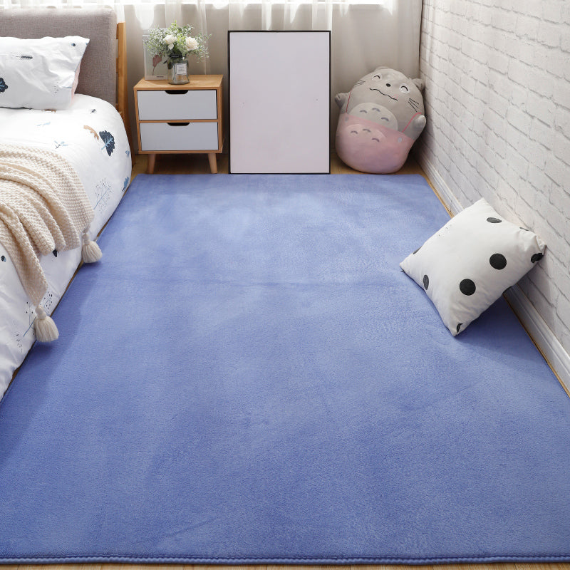 Pastel Solid Color Rug Multicolor Nordic Carpet Polypropylene Anti-Slip Stain Resistant Pet Friendly Rug for Bedroom Dark Blue Clearhalo 'Area Rug' 'Casual' 'Rugs' Rug' 2172283