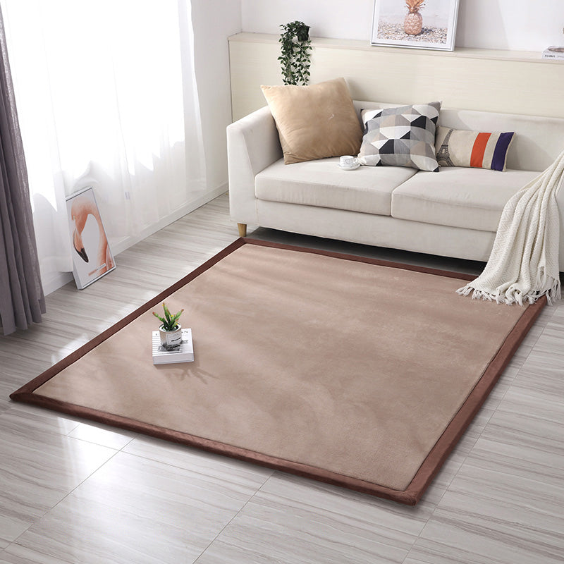 Cushiony Minimalist Rug Multi Color Plain Rug Machine Washable Pet Friendly Non-Slip Carpet for Baby Crawling Light Coffee Clearhalo 'Area Rug' 'Casual' 'Rugs' Rug' 2172339