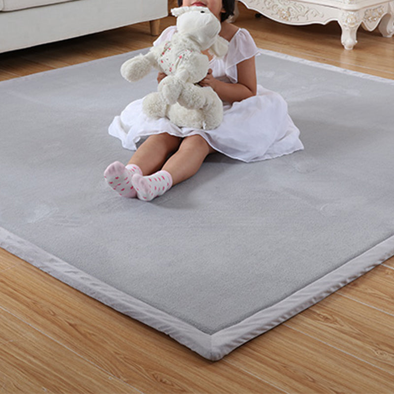 Simple Tatami Rug Multi Color Solid Color Carpet Faux Fur Pet Friendly Non-Slip Machine Washable Indoor Rug Silver Gray Clearhalo 'Area Rug' 'Casual' 'Rugs' Rug' 2172388