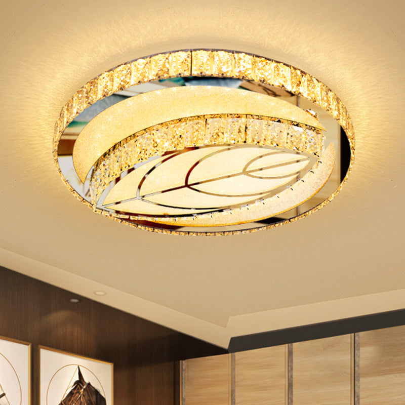 Stainless-Steel Geometrical Flush Mount Lighting Minimalist Crystal LED Flush Mount Fixture Clearhalo 'Ceiling Lights' 'Close To Ceiling Lights' 'Close to ceiling' 'Flush mount' Lighting' 2172782