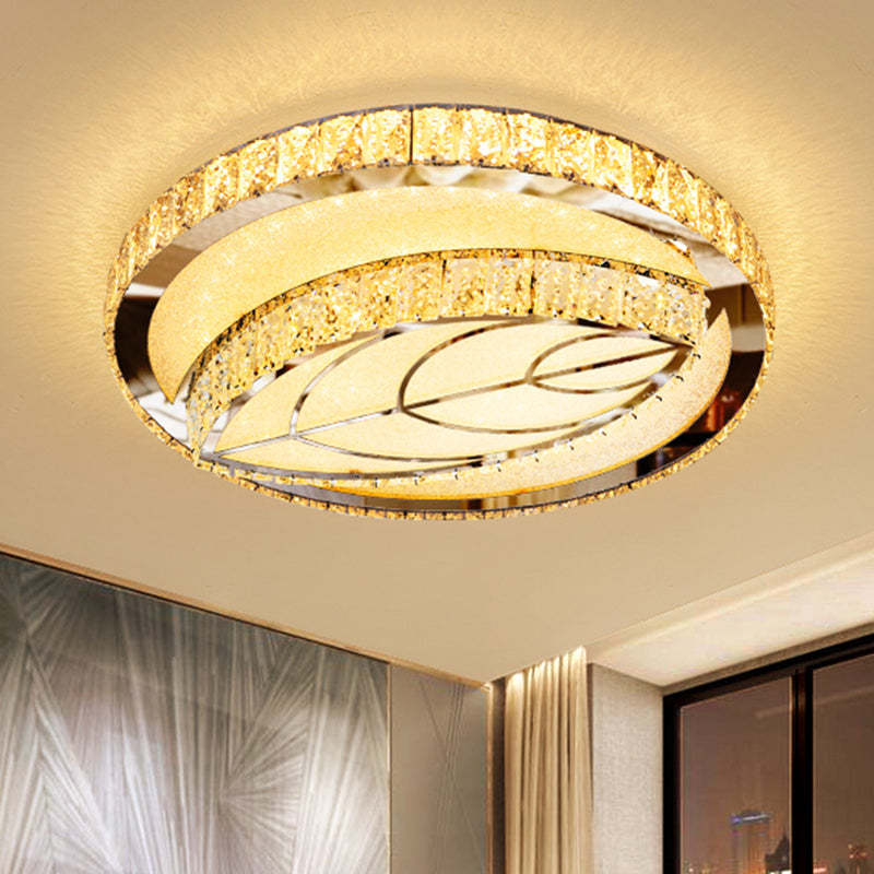 Stainless-Steel Geometrical Flush Mount Lighting Minimalist Crystal LED Flush Mount Fixture Clearhalo 'Ceiling Lights' 'Close To Ceiling Lights' 'Close to ceiling' 'Flush mount' Lighting' 2172783