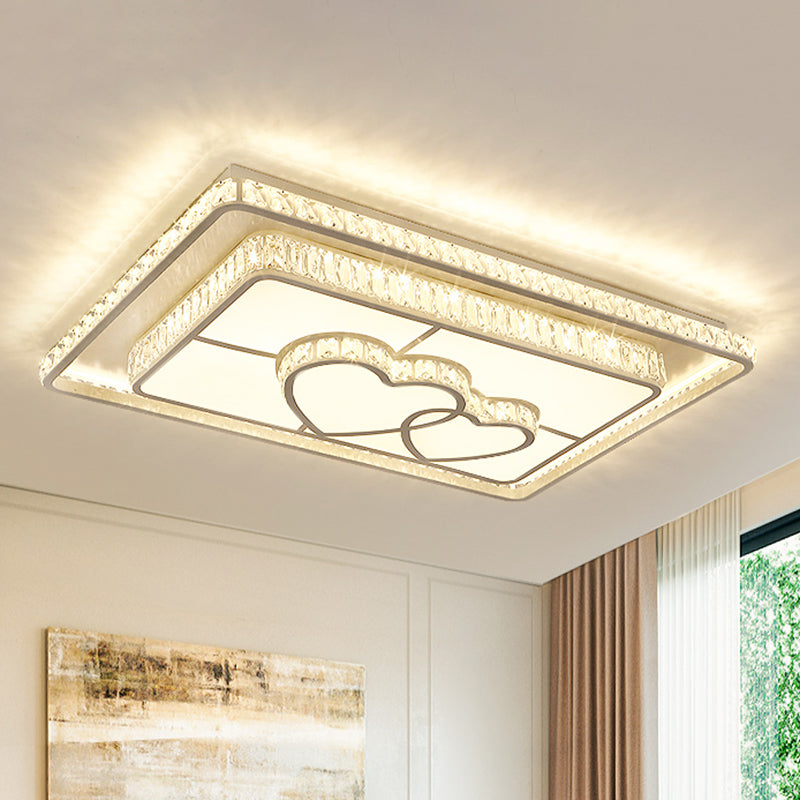 Simplicity Geometric LED Flush Mount Light Crystal Bedroom Flush Mount Ceiling Light in Stainless-Steel Stainless-Steel D Clearhalo 'Ceiling Lights' 'Close To Ceiling Lights' 'Close to ceiling' 'Flush mount' Lighting' 2172826