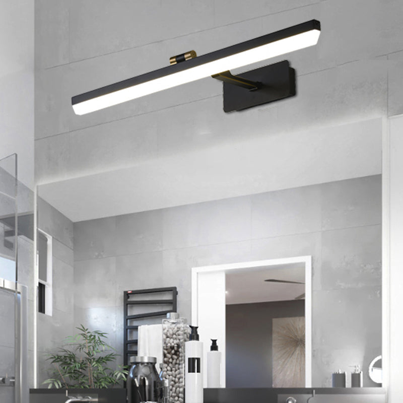 Metal Black Sconce Lamp Elongated LED Traditional Wall Mounted Vanity Light, 17"/38"/22.5" Wide Black 17" Clearhalo 'Vanity Lights' 'Wall Lights' Lighting' 217644