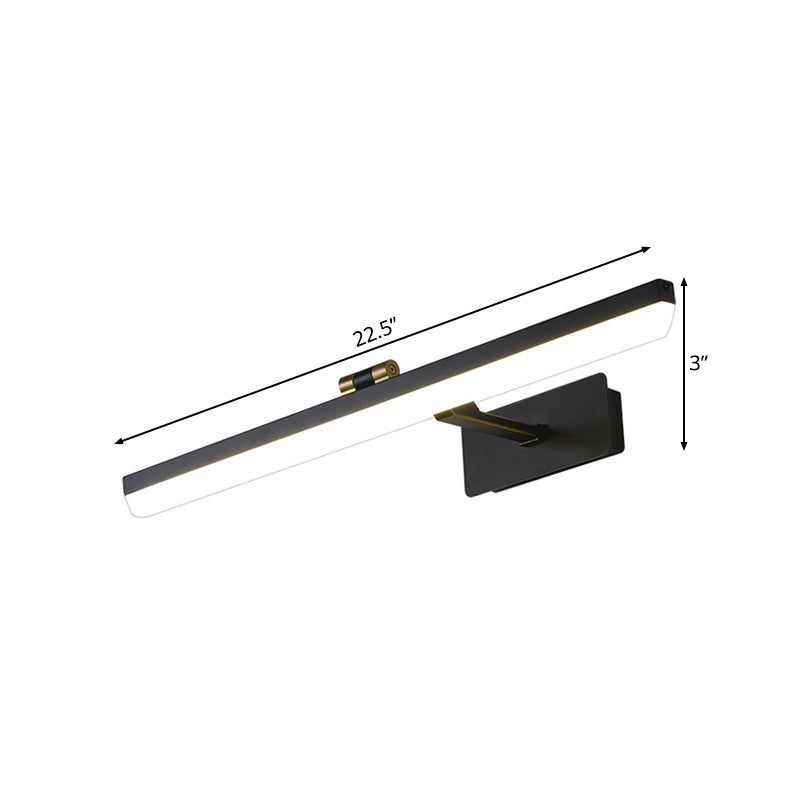 Metal Black Sconce Lamp Elongated LED Traditional Wall Mounted Vanity Light, 17"/38"/22.5" Wide Clearhalo 'Vanity Lights' 'Wall Lights' Lighting' 217648