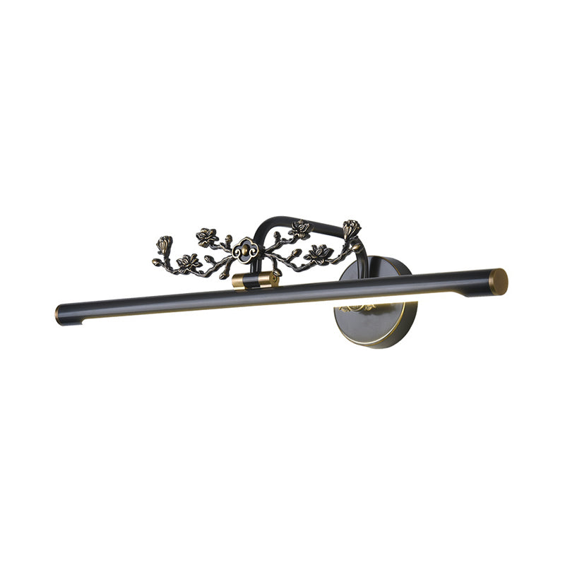 Elongated Vanity Lighting Traditional 14"/18"/23" W LED Metal Sconce Light Fixture for Bathroom in Black/Antique Brass Clearhalo 'Vanity Lights' 'Wall Lights' Lighting' 217730