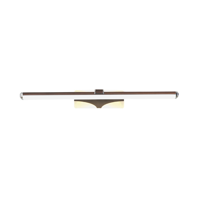 Brown Elongated Vanity Light Fixture Classic Metal LED Bathroom Sconce Lamp in White/Warm Light, 16.5"/23" Wide Clearhalo 'Vanity Lights' 'Wall Lights' Lighting' 218086