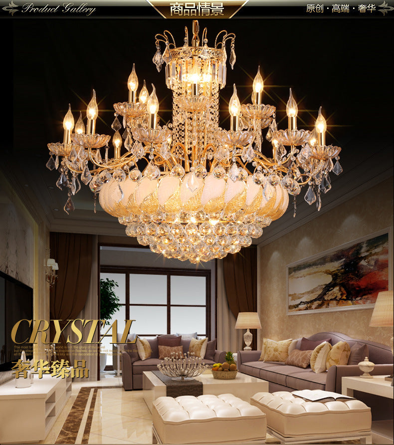Cascading Living Room Chandelier Lamp Crystal Ball 14/20 Heads Contemporary Ceiling Pendant Light, 23.5"/31.5" W Gold 23.5" Clearhalo 'Ceiling Lights' 'Chandeliers' Lighting' options 2181659_d00a030f-24f4-4154-a1ec-f7cb605845de