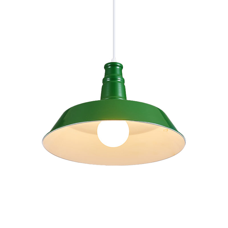10"/14" W Vintage Barn Pendant Lamp 1 Bulb Aluminum Ceiling Fixture in Black/White/Red for Dining Room Clearhalo 'Art Deco Pendants' 'Black' 'Cast Iron' 'Ceiling Lights' 'Ceramic' 'Crystal' 'Industrial Pendants' 'Industrial' 'Metal' 'Middle Century Pendants' 'Pendant Lights' 'Pendants' 'Rustic Pendants' 'Tiffany' Lighting' 2181904