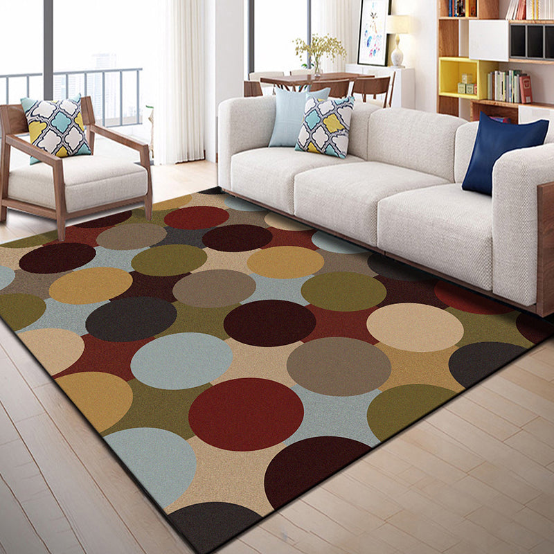 Multi Color Geometric Graphic Rug Polypropylene Novelty Rug Machine Washable Anti-Slip Stain Resistant Rug for Great Room Dark Red Clearhalo 'Area Rug' 'Rug' 2183524