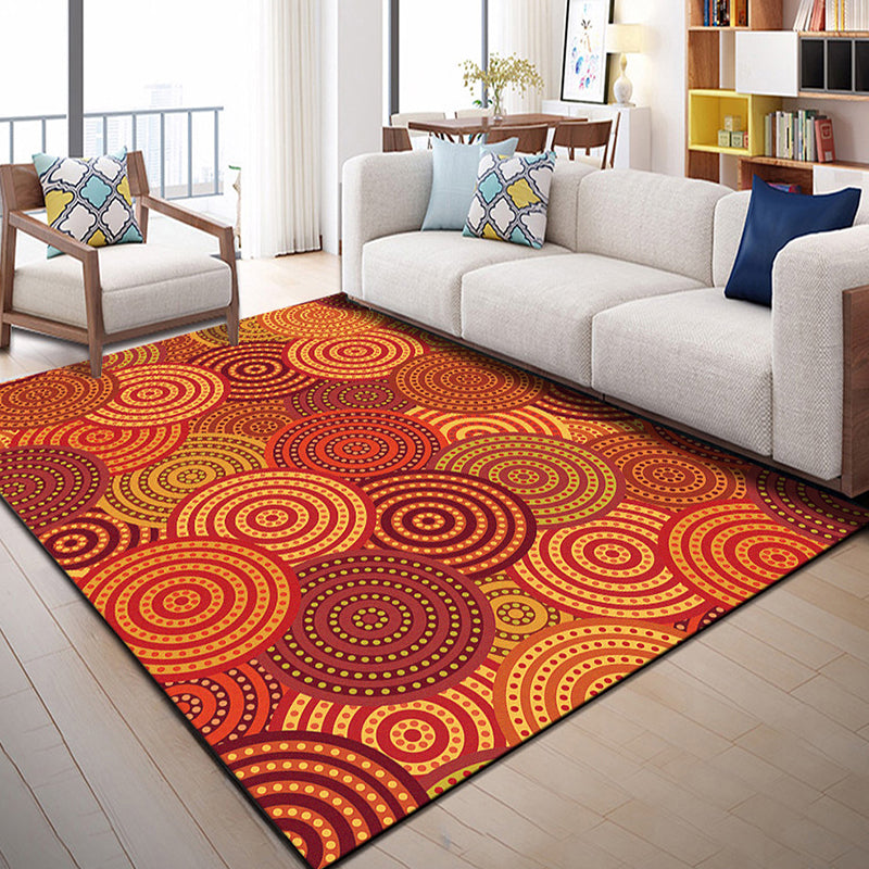 Multi Color Geometric Graphic Rug Polypropylene Novelty Rug Machine Washable Anti-Slip Stain Resistant Rug for Great Room Yellow-Red Clearhalo 'Area Rug' 'Rug' 2183525