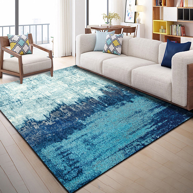 Multi Color Geometric Graphic Rug Polypropylene Novelty Rug Machine Washable Anti-Slip Stain Resistant Rug for Great Room Ocean Blue Clearhalo 'Area Rug' 'Rug' 2183534