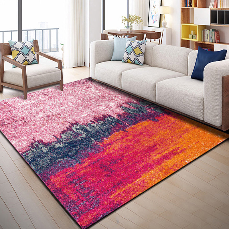 Multi Color Geometric Graphic Rug Polypropylene Novelty Rug Machine Washable Anti-Slip Stain Resistant Rug for Great Room Pink Clearhalo 'Area Rug' 'Rug' 2183541