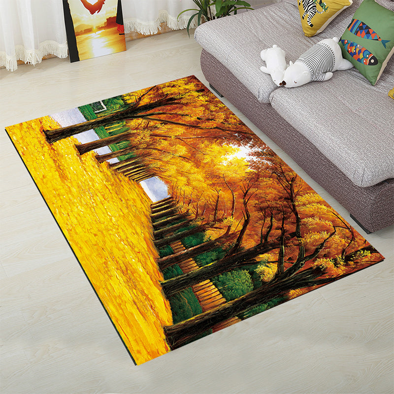 Personality Scandinavian Rug Multi Colored 3D Print Scenery Rug Washable Anti-Slip Stain Resistant Carpet for Home Golden Clearhalo 'Area Rug' 'Rug' 2183549