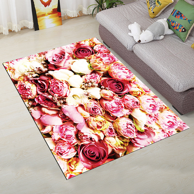 Personality Scandinavian Rug Multi Colored 3D Print Scenery Rug Washable Anti-Slip Stain Resistant Carpet for Home Pink Clearhalo 'Area Rug' 'Rug' 2183570