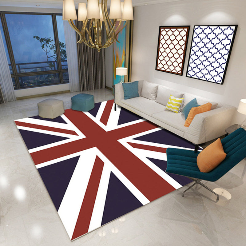 Multicolor 3D Optical Illusions Rug Polyester Modern Indoor Rug Non-Slip Backing Stain Resistant Pet Friendly Carpet for Home Red-Blue Clearhalo 'Area Rug' 'Bohemian' 'Modern' 'Moroccan' 'Rugs' 'Vintage' Rug' 2183610