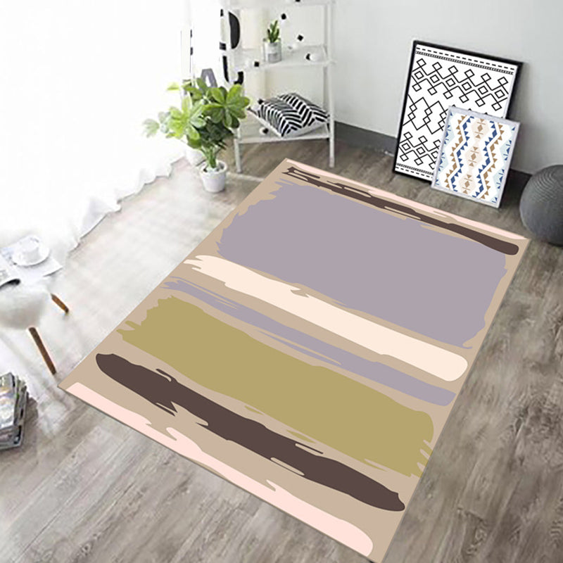 Multicolor 3D Optical Illusions Rug Polyester Modern Indoor Rug Non-Slip Backing Stain Resistant Pet Friendly Carpet for Home Purple-Green Clearhalo 'Area Rug' 'Bohemian' 'Modern' 'Moroccan' 'Rugs' 'Vintage' Rug' 2183624