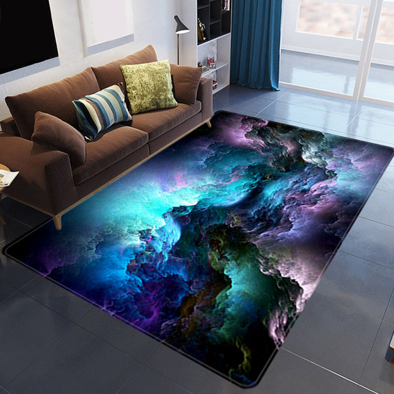 Magnificent 3D Evening Clouds Rug Multi Color Modern Rug Synthetics Washable Stain Resistant Non-Slip Backing Rug for Living Room Blue-Purple Clearhalo 'Area Rug' 'Rug' 2183625