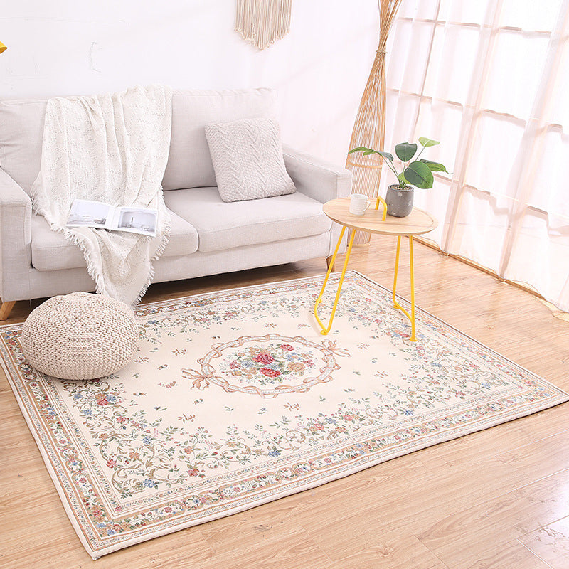 Shabby Chic Rustic Area Rug Multi-Colored Floral Print Carpet Machine Washable Pet Friendly Anti-Slip Rug for Home Clearhalo 'Area Rug' 'Rugs' 'Shabby Chic' Rug' 2183958