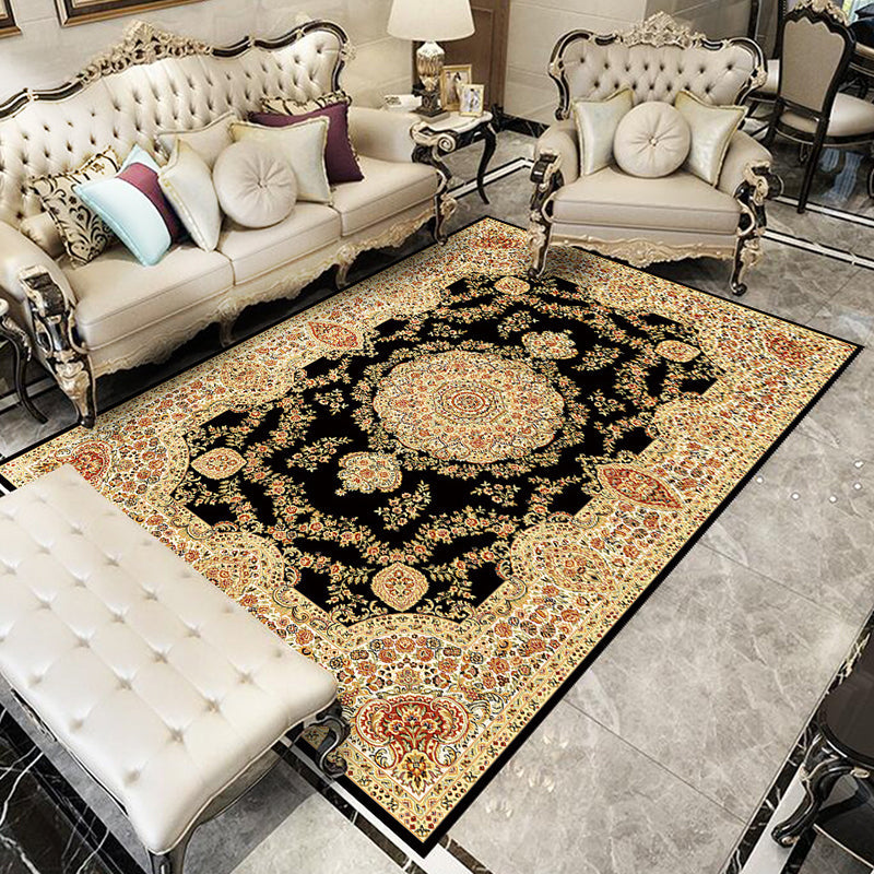 Glam Floral Swirls Rug Multicolor Victorian Rug Synthetics Pet Friendly Non-Slip Stain Resistant Rug for Home Yellow-Red Clearhalo 'Area Rug' 'Rugs' 'Shabby Chic' Rug' 2184039