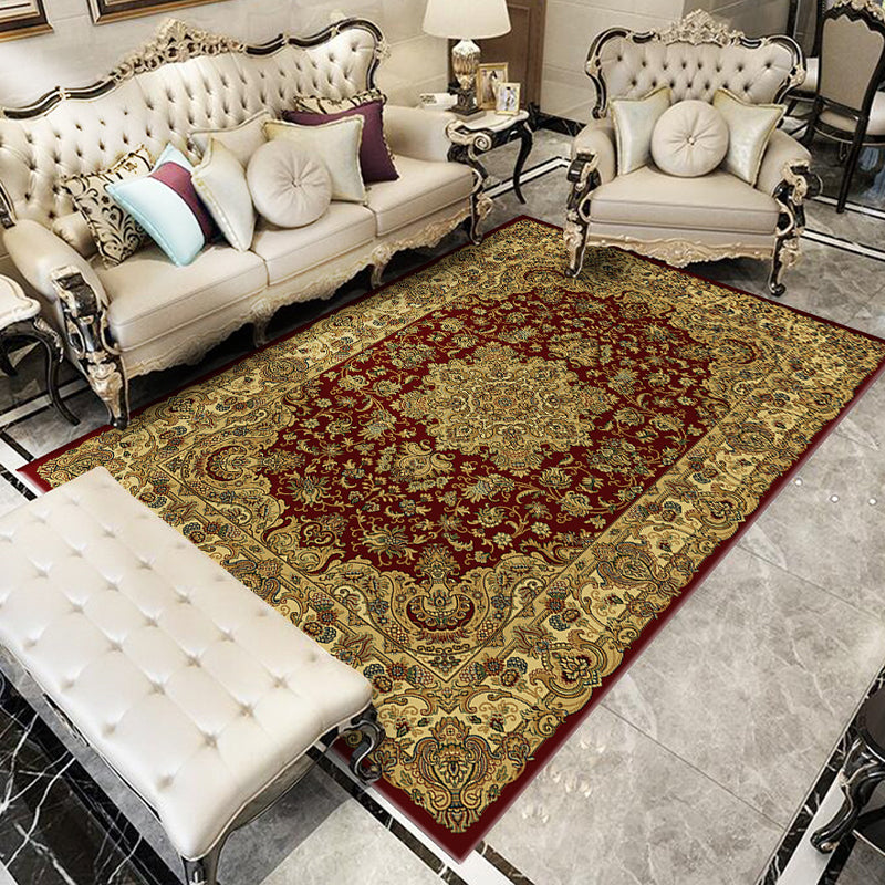 Glam Floral Swirls Rug Multicolor Victorian Rug Synthetics Pet Friendly Non-Slip Stain Resistant Rug for Home Copper Clearhalo 'Area Rug' 'Rugs' 'Shabby Chic' Rug' 2184058