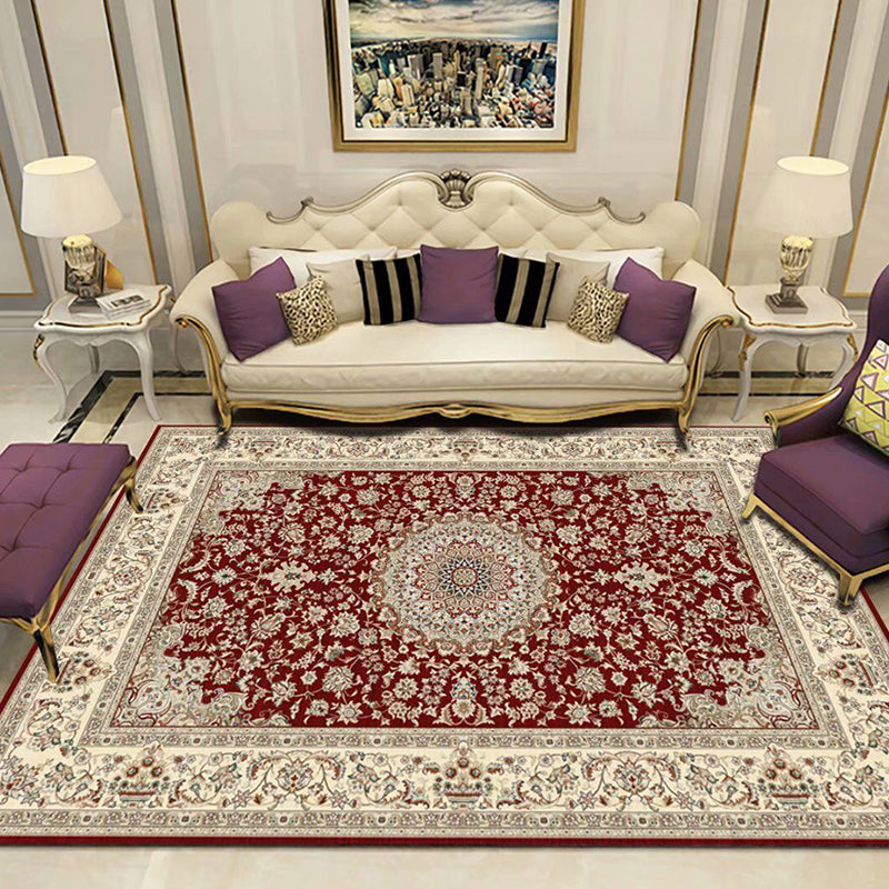 Beautiful Peony Print Rug Multi Color Classical Rug Polypropylene Non-Slip Machine Washable Stain Resistant Rug for Room Copper Clearhalo 'Area Rug' 'Rugs' 'Shabby Chic' Rug' 2184191