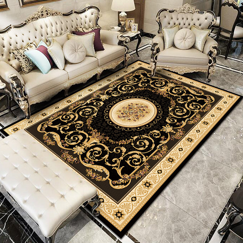 Fancy Victoria Rug Multi Colored Floral Rug Anti-Slip Washable Pet Friendly Rug for Living Room Black Clearhalo 'Area Rug' 'Rugs' 'Shabby Chic' Rug' 2184234