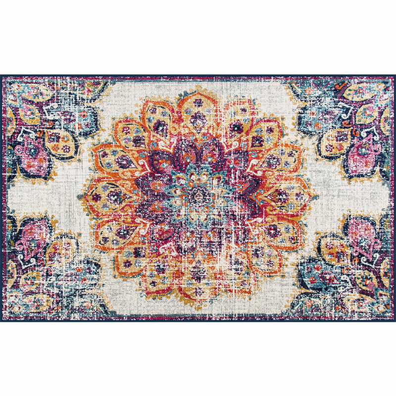 Moroccan Living Room Rug Multi-Colored Printed Carpet Cotton Anti-Slip Machine Washable Pet Friendly Rug Purple Clearhalo 'Area Rug' 'Rugs' 'Shabby Chic' Rug' 2184367