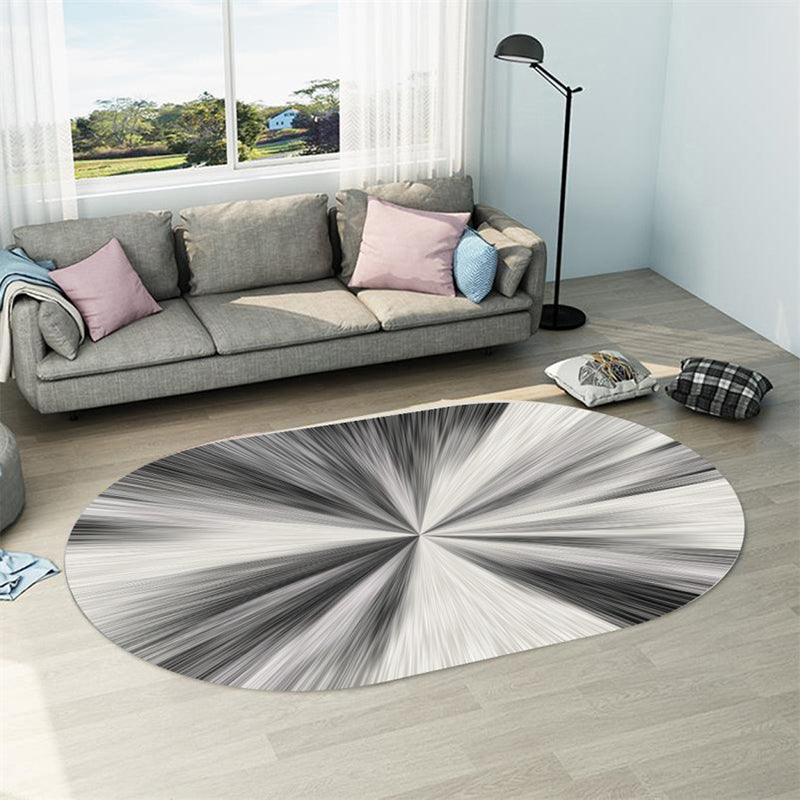 Postmodern Geometric Abstract Rug Multi Colored Polyester Rug Washable Anti-Slip Backing Pet Friendly Rug for Decoration Gray-White Clearhalo 'Area Rug' 'Modern' 'Rugs' Rug' 2184393