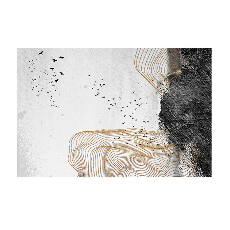 New Chinoiserie Area Rug Multi Colored Abstract Wave Rug Stain Resistant Washable Anti-Slip Backing Rug for Lounge Clearhalo 'Area Rug' 'Rug' 2184700