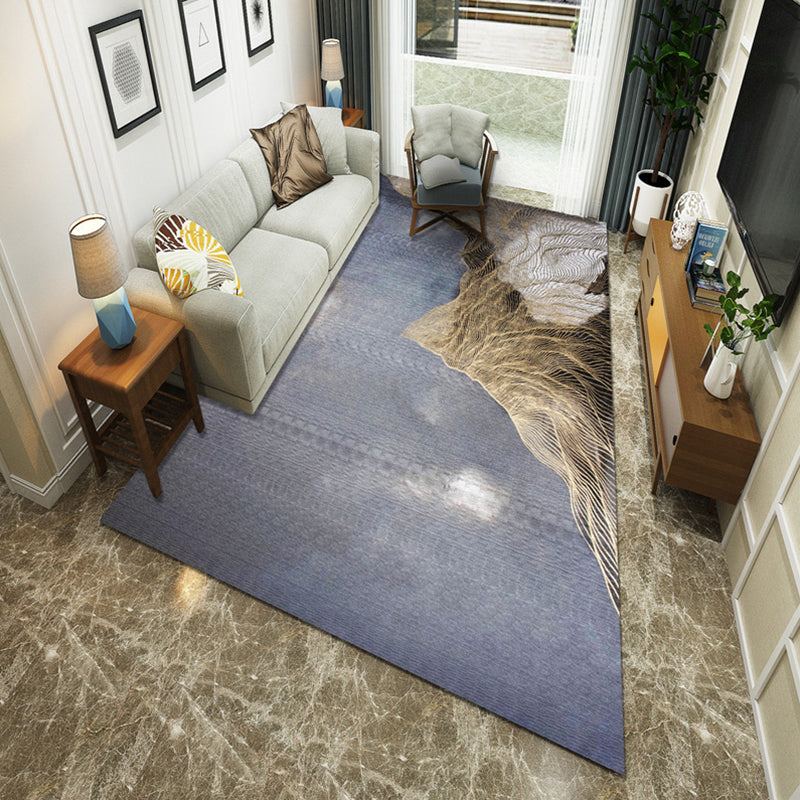 New Chinoiserie Area Rug Multi Colored Abstract Wave Rug Stain Resistant Washable Anti-Slip Backing Rug for Lounge Grey Clearhalo 'Area Rug' 'Rug' 2184711