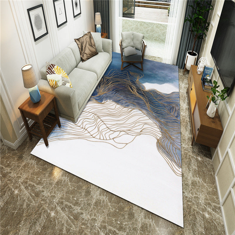 New Chinoiserie Area Rug Multi Colored Abstract Wave Rug Stain Resistant Washable Anti-Slip Backing Rug for Lounge Clearhalo 'Area Rug' 'Rug' 2184712