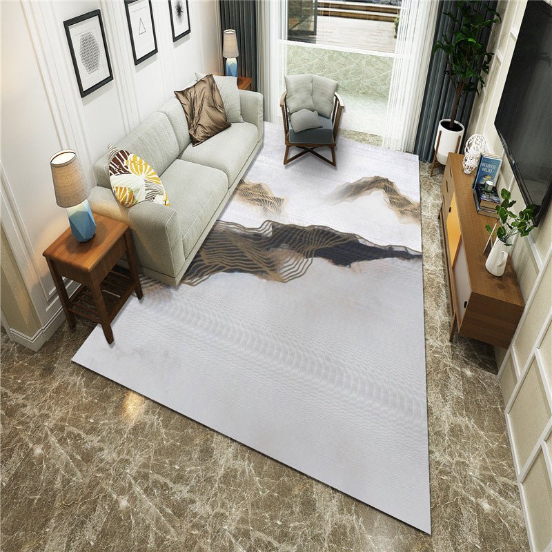 New Chinoiserie Area Rug Multi Colored Abstract Wave Rug Stain Resistant Washable Anti-Slip Backing Rug for Lounge Clearhalo 'Area Rug' 'Rug' 2184718