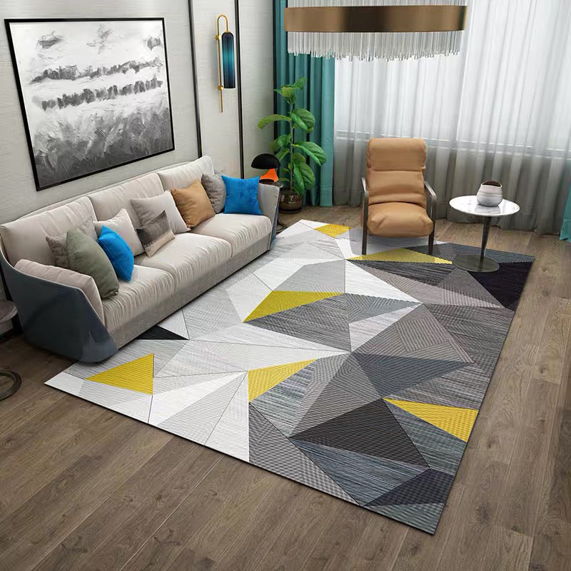Pretty Nordic Style Rug Multicolor Geometric Color Block Rug Machine Washable Stain Resistant Anti-Slip Rug for Great Room Yellow Clearhalo 'Area Rug' 'Modern' 'Rugs' Rug' 2184800