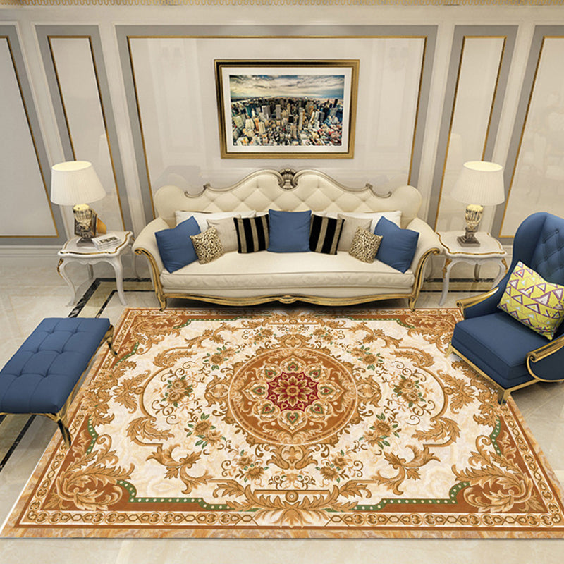 European Style Print Rug Multi Color Classic Carpet Polypropylene Washable Stain Resistant Non-Slip Backing Rug for Lounge Clearhalo 'Area Rug' 'Rugs' 'Shabby Chic' Rug' 2184850