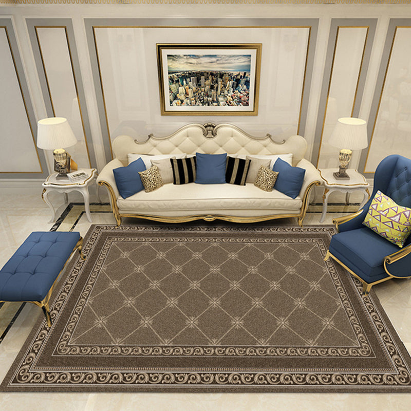 European Style Print Rug Multi Color Classic Carpet Polypropylene Washable Stain Resistant Non-Slip Backing Rug for Lounge Coffee Clearhalo 'Area Rug' 'Rugs' 'Shabby Chic' Rug' 2184875