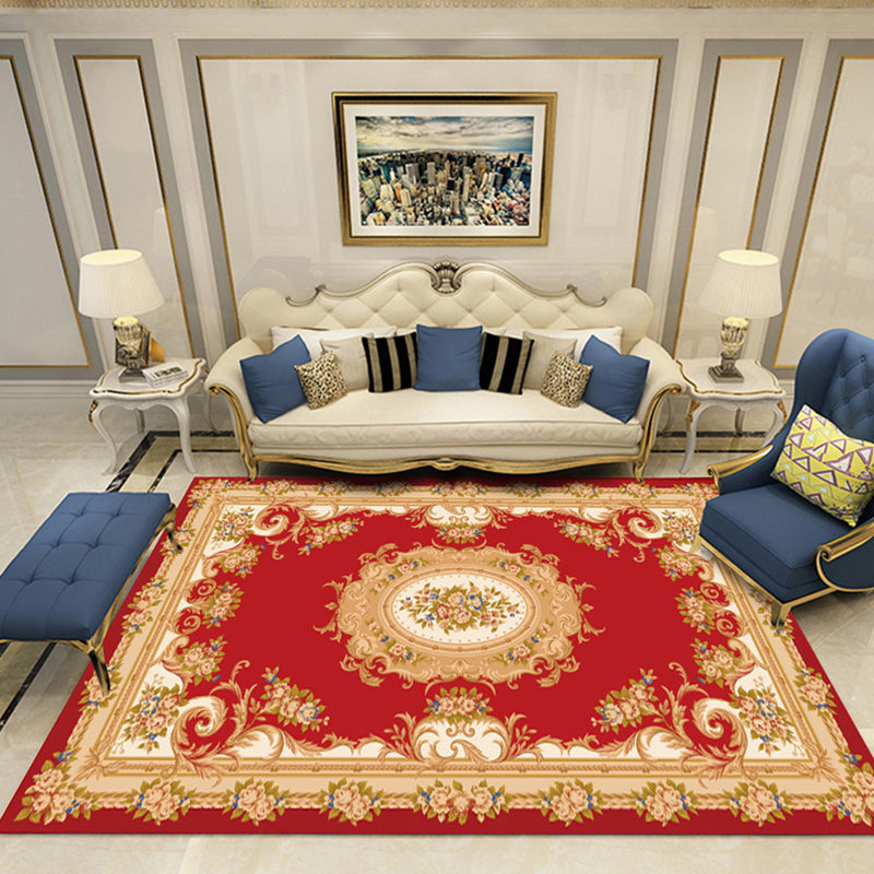 European Style Print Rug Multi Color Classic Carpet Polypropylene Washable Stain Resistant Non-Slip Backing Rug for Lounge Copper Clearhalo 'Area Rug' 'Rugs' 'Shabby Chic' Rug' 2184877