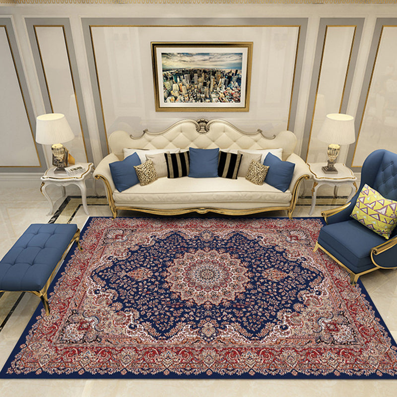 European Style Print Rug Multi Color Classic Carpet Polypropylene Washable Stain Resistant Non-Slip Backing Rug for Lounge Dark Purple Clearhalo 'Area Rug' 'Rugs' 'Shabby Chic' Rug' 2184878
