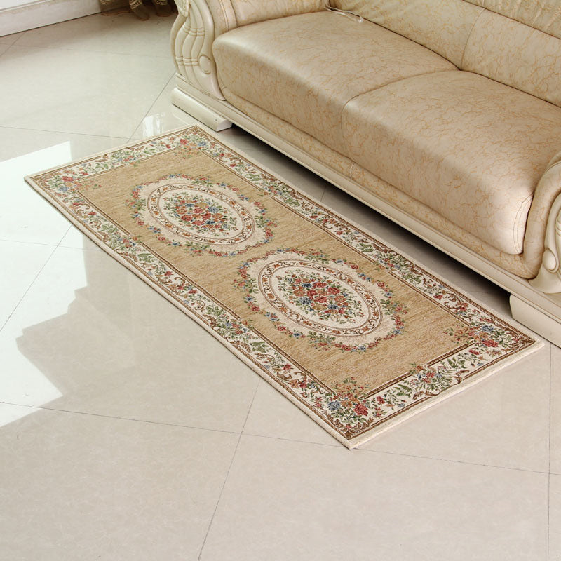 Empire Peony Rug Multi-Colored Traditional Carpet Synthetics Pet Friendly Anti-Slip Stain Resistant Runner Rug for Home Light Beige Clearhalo 'Area Rug' 'Rugs' 'Shabby Chic' Rug' 2184892