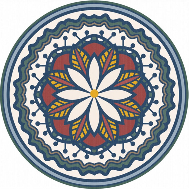 Moroccan Abstract Indoor Rug Multicolor Synthetics Carpet Non-Slip Backing Stain Resistant Pet Friendly Rug for Living Room Lake Blue Clearhalo 'Area Rug' 'Moroccan' 'Rugs' Rug' 2184923