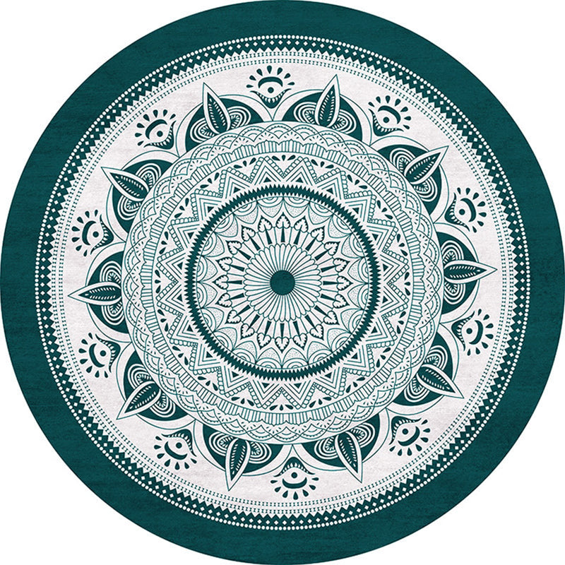 Chic Mandala Print Rug Multi Color Moroccan Carpet Polypropylene Stain Resistant Pet Friendly Non-Slip Backing Rug for Home Green Clearhalo 'Area Rug' 'Moroccan' 'Rugs' Rug' 2184927
