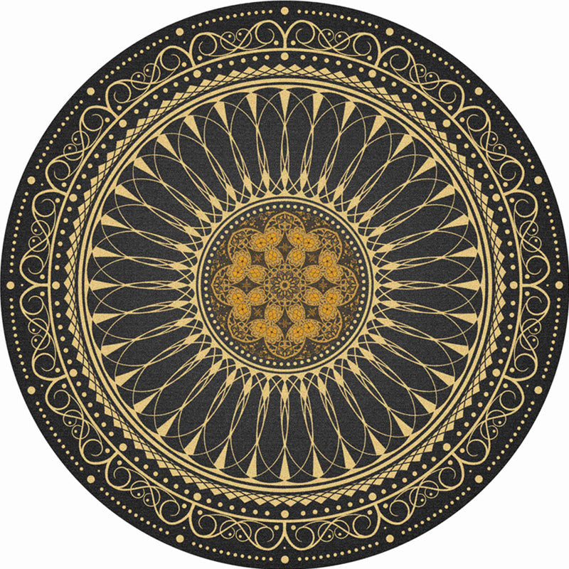 Chic Mandala Print Rug Multi Color Moroccan Carpet Polypropylene Stain Resistant Pet Friendly Non-Slip Backing Rug for Home Gold Clearhalo 'Area Rug' 'Moroccan' 'Rugs' Rug' 2184934