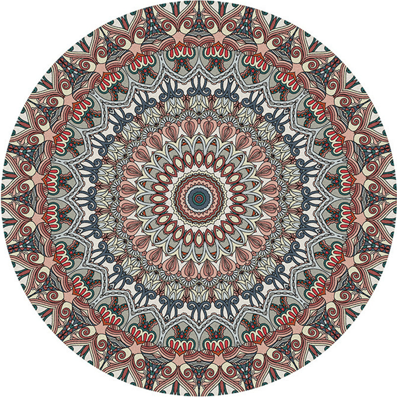 Multi-Colored Bedroom Area Rug Moroccan Mandala Print Rug Synthetics Non-Slip Backing Washable Stain Resistant Rug Light Green Clearhalo 'Area Rug' 'Moroccan' 'Rugs' Rug' 2184967