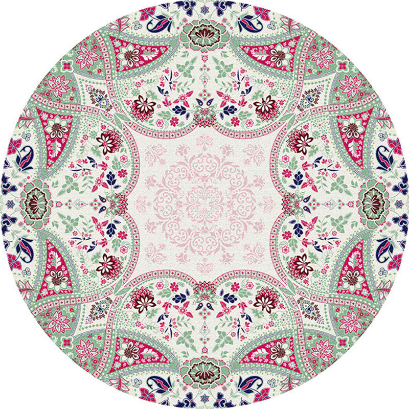 Multi-Colored Bedroom Area Rug Moroccan Mandala Print Rug Synthetics Non-Slip Backing Washable Stain Resistant Rug Light Pink Clearhalo 'Area Rug' 'Moroccan' 'Rugs' Rug' 2184970