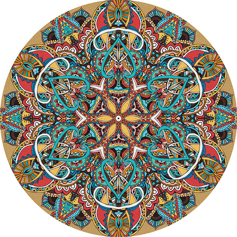 Multi-Colored Bedroom Area Rug Moroccan Mandala Print Rug Synthetics Non-Slip Backing Washable Stain Resistant Rug Blue Clearhalo 'Area Rug' 'Moroccan' 'Rugs' Rug' 2184973