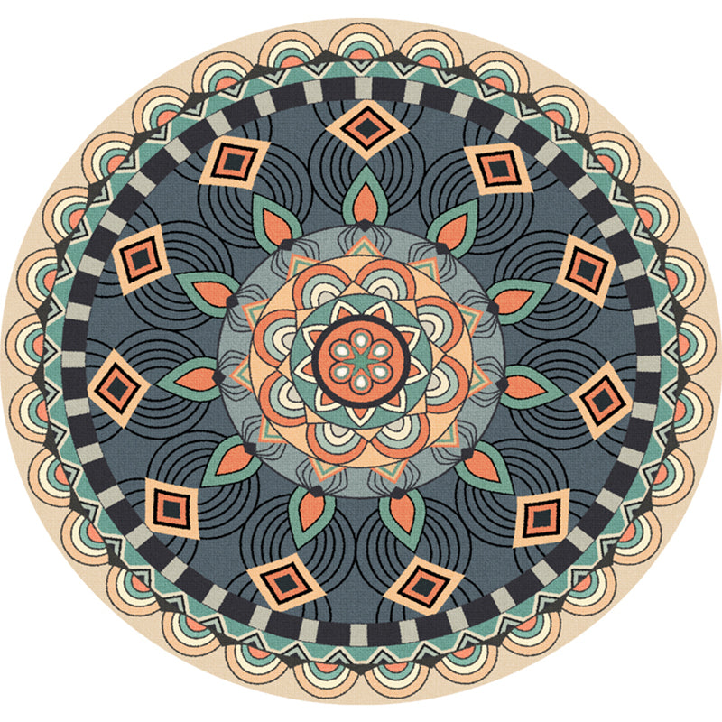 Persian Mandala Patterned Rug Multi-Color Polypropylene Rug Stain Resistant Machine Washable Non-Slip Rug for Home Decor Clearhalo 'Area Rug' 'Moroccan' 'Rugs' Rug' 2185019